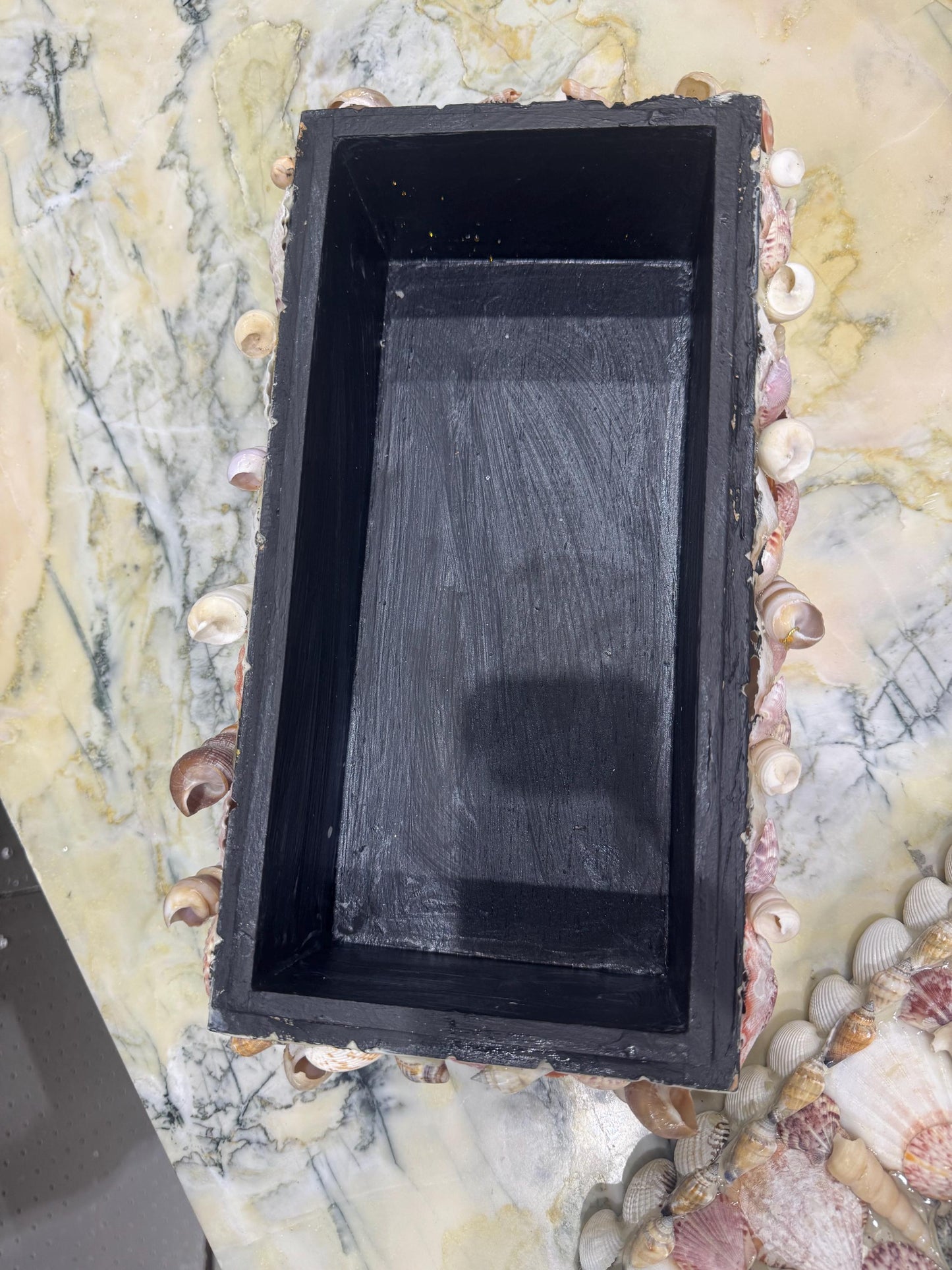 Shell Box Pinks and whites vintage with lid Coastal chic
