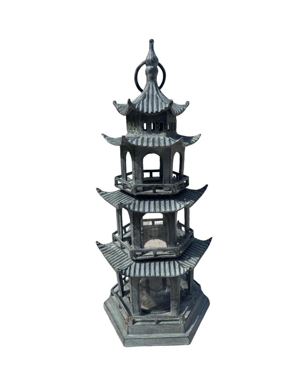 pagoda hurricane lantern glass insert for candle