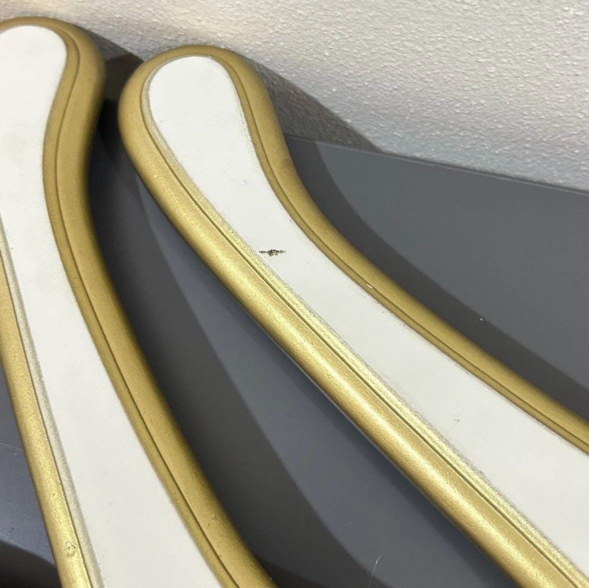 Clothing Hangers Hollywood Regency Vintage Bridal or Display Ivory gold Florentine style hanger set RARE