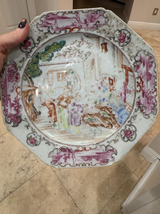 famille rose 18th century plates