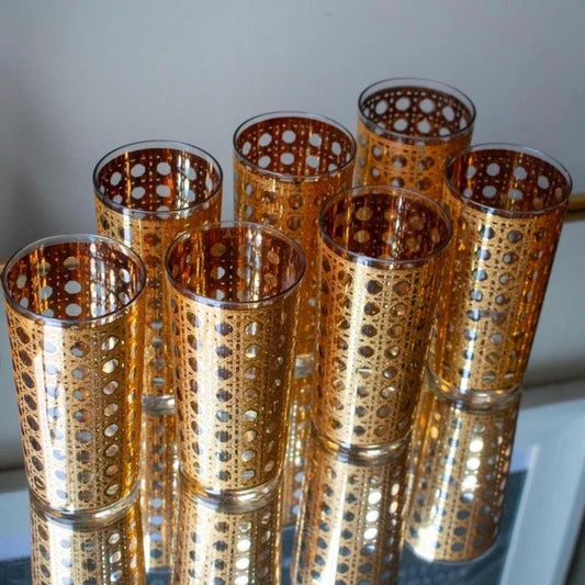 set of 7 culver glasses