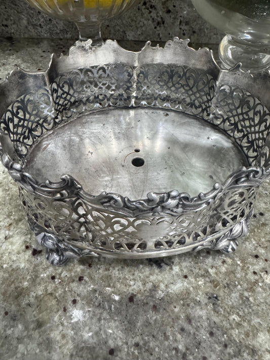 Silver Jardinare James Dixon Sheffield Cache pot Victorian pierced planter marked D.D.S 989