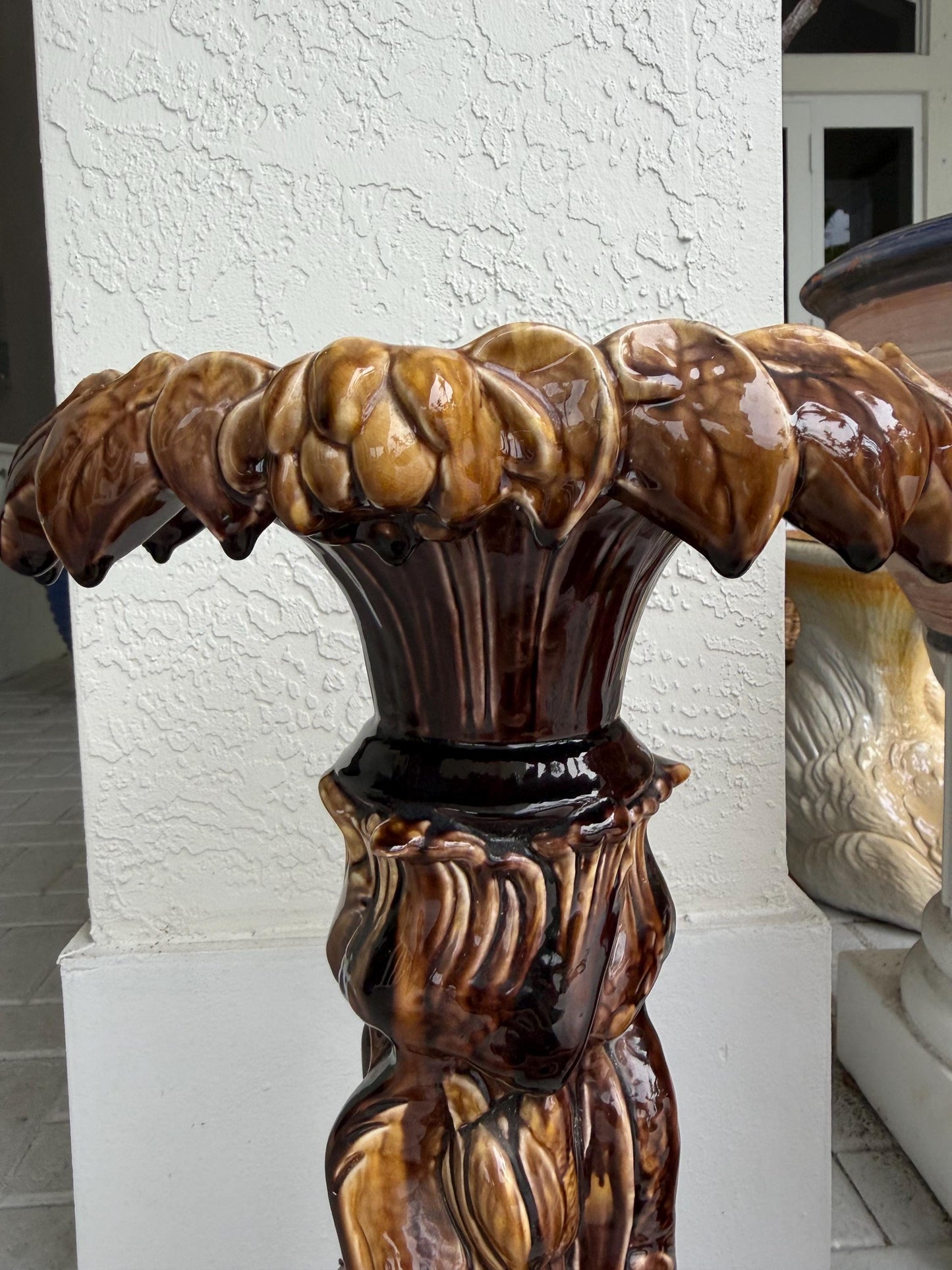 Lewis Jarvis Harvey Dolphin Majolica pedestal