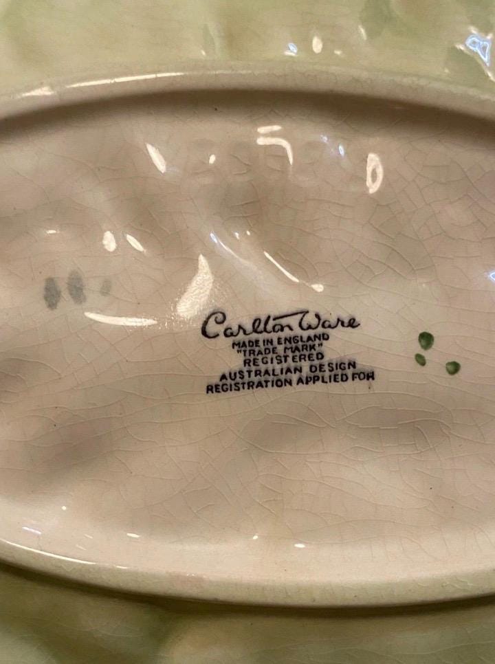 Cabbage leaf platter green Carltonware serving dish green cabbage plate