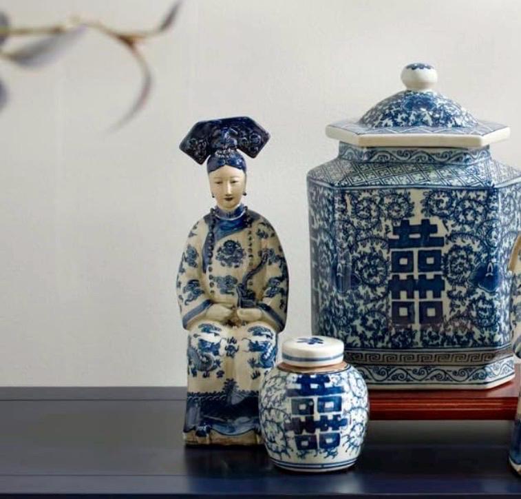 Double happiness ginger jar Blue White Gsnger jar blue white collection jar