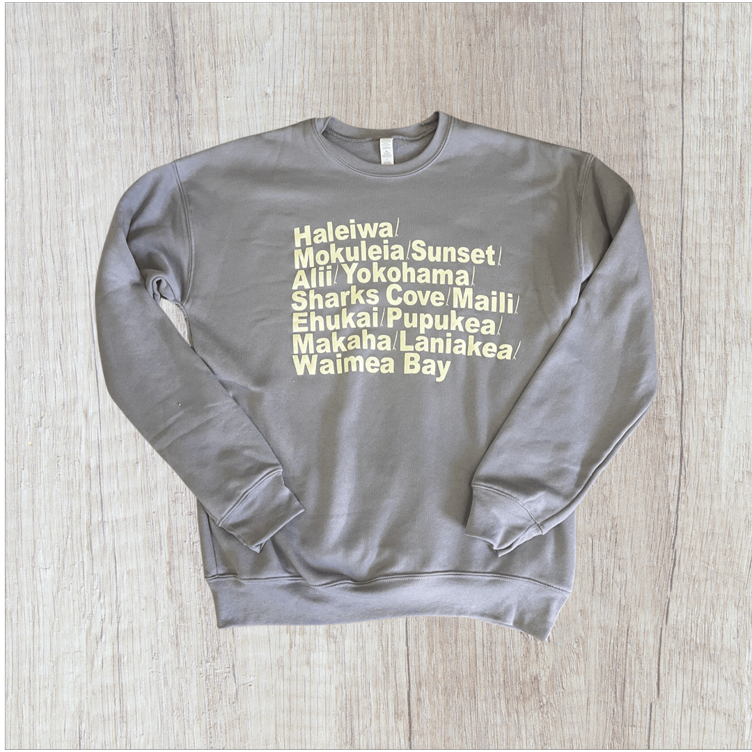 Hawaiian Surf Spots Sweatshirt, Hawaii Souvenir Shirt