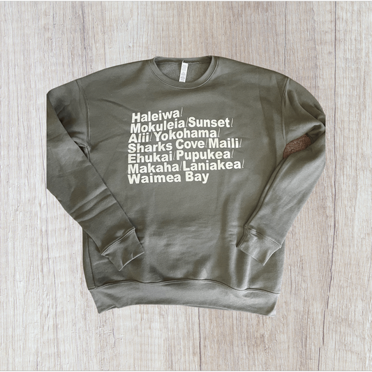 Hawaiian Surf Spots Sweatshirt, Hawaii Souvenir Shirt