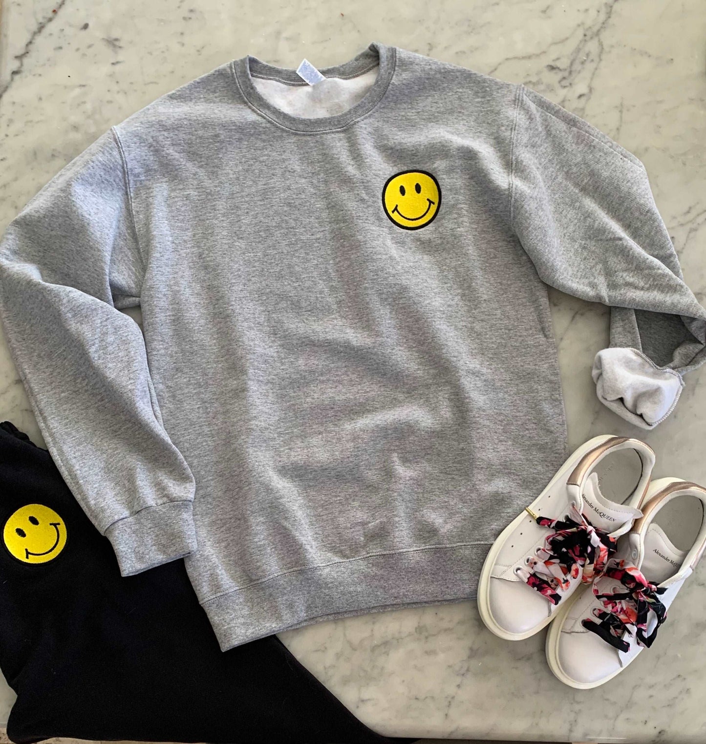 Smiley Sweatshirt, Smile Shirt , Embroidered Smile Shirt