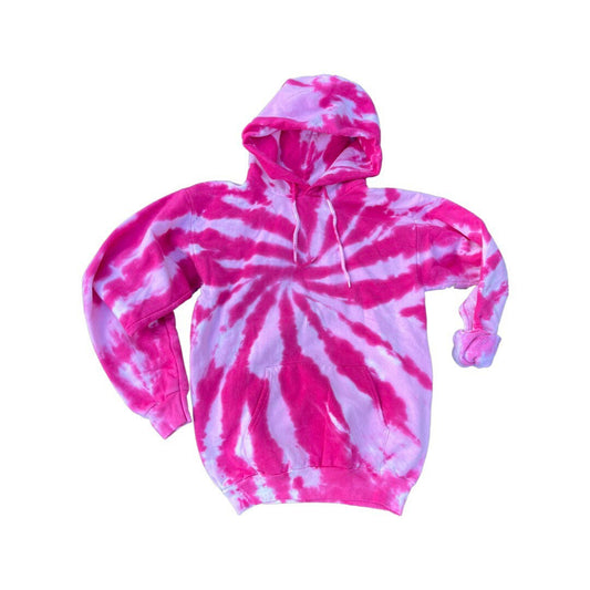 Bubblegum Tie Dye Hoodie Pink Swirl Unisex Fit. Other Tie Dye colors available.