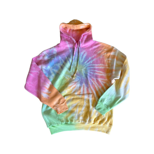 Spring tie dye colors pink purple aqua Tie Dye Hoodie Unisex Fit