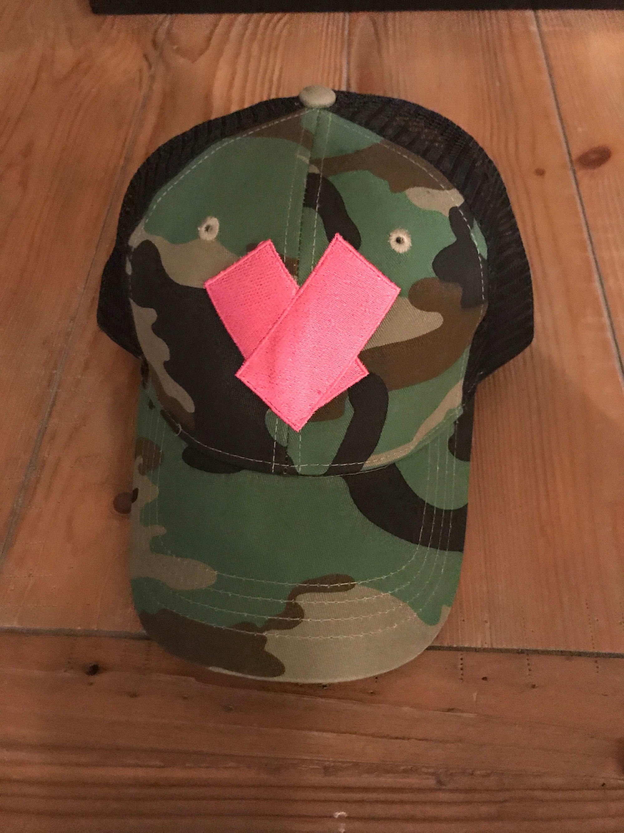 Perfect Camouflage Trucker Hat with Heart Adjustable Back