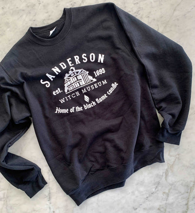 Halloween Sweatshirt /  Sanderson Witch Museum Sweatshirt, Halloween Movie Shirt, Home of the Black Flame  Candle/ Hocus Pocus