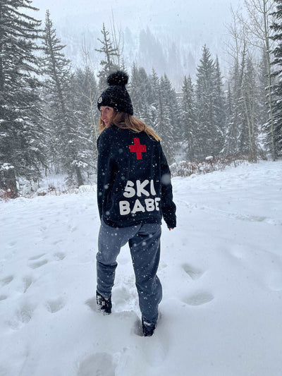 Ski Babe Sweatshirt, Ski Shirt, Ski Sweater , Ski School