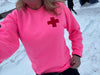 Snow Girl Sweatshirt, Snow Shirt, Ski Sweatshirt, Pink Snow Shirt