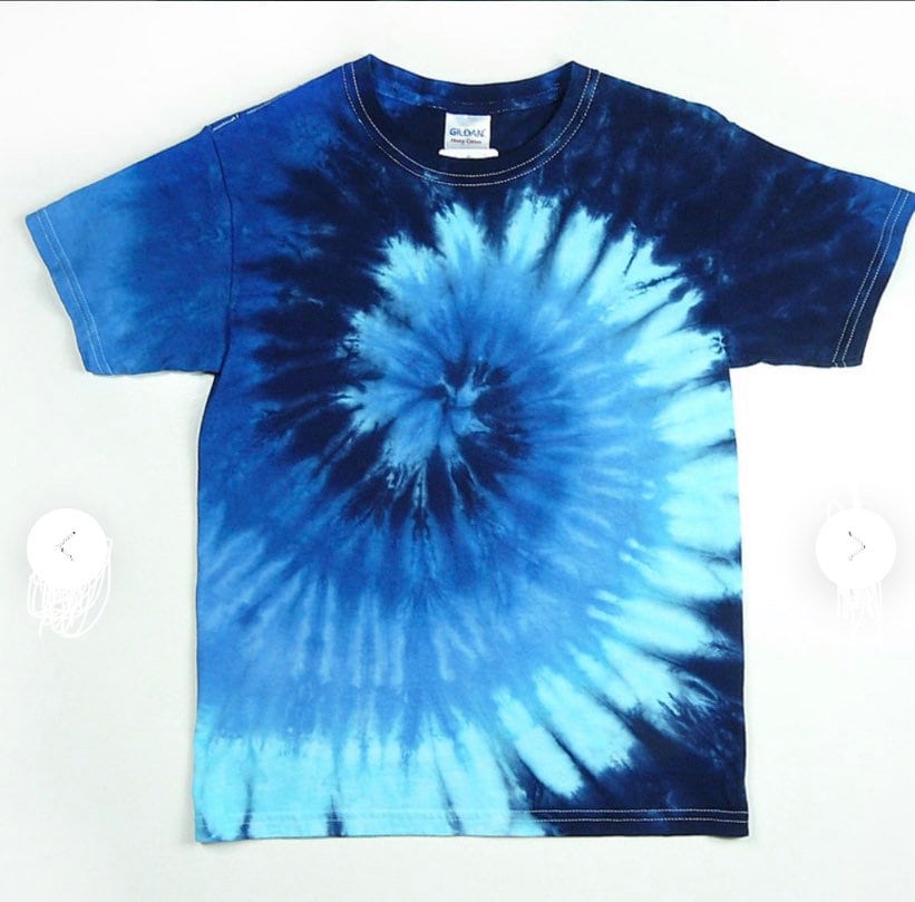 Ocean Blue Tie Dye Shirt / Blue swirl tie dye