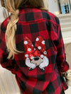 Disney trip shirt Disney mom shirt Minnie Mouse Plaid Flannel Shirt Sequin Disney shirt Minnie Mouse Long Sleeve Disney Trip shirt