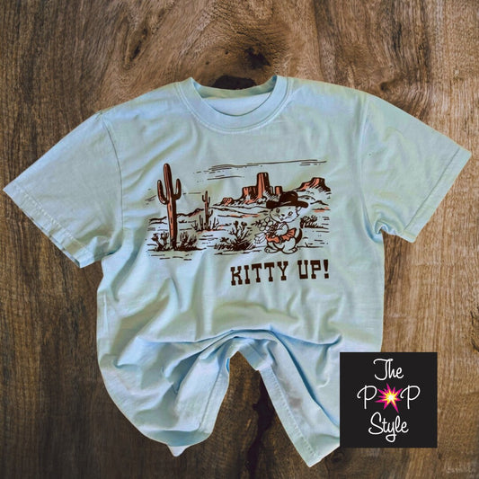 Kitty Up Retro Shirt. Retro Western Shirt. Arizona Shirt. Stagecoach Shirt. Country Music Festival Shirt.