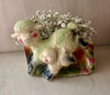 Vintage Planter Gift Sheep and Baby Lamb Baby Gift Planter One of a Kind Baby Gift Succulent Planter