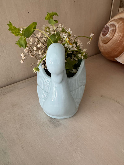 Vintage Planter Swan Vase Gift Planter Baby Boy Gift One of a Kind Baby Gift Succulent Planter