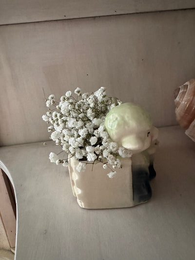 Vintage Planter Gift Sheep and Baby Lamb Baby Gift Planter One of a Kind Baby Gift Succulent Planter