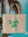 Beverly Hills Tote Bag California Raffia Souvenir Tote Bag Beach Tote