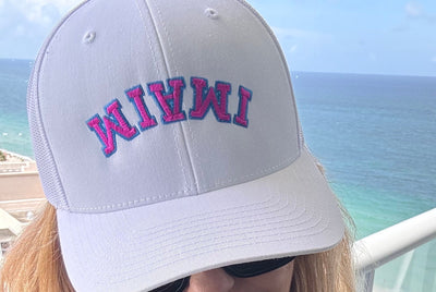 Miami Upside Down Hat South Beach Hat Miami Hat Hot Pink Miami Trucker Hat