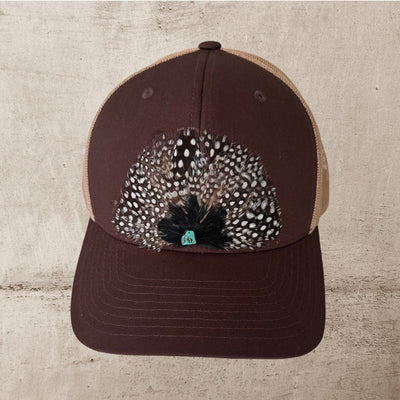 Feather Espresso Trucker Hat Country Western Feather SnapBack Hat Cowboy Western Hat