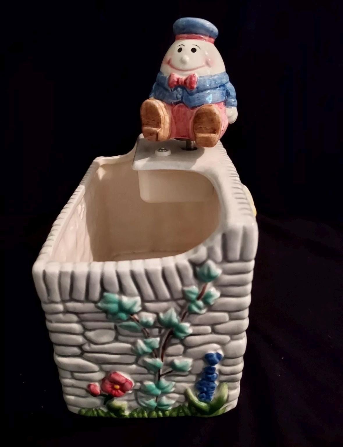 Humpty Dumpty Music a box Gift Planter Nursery Rhymes Shower Vintage Baby Gift Planter One of a Kind Baby Gift plant Succulent