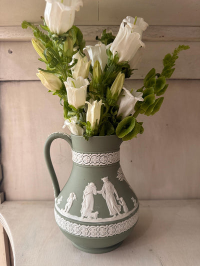 Jasperware Sage Green Pitcher