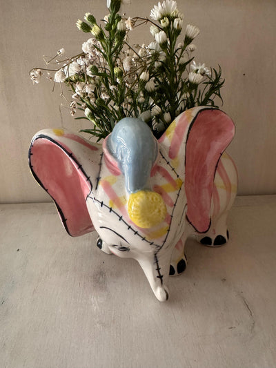 Circus Elephant Baby Planter Rare Fairy Elephant Car Vase Unique Shower Gift Pastel Baby Gift Planter One of a Kind Baby Gift Succulent