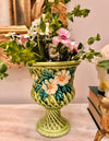 Ceramic Flower Basket Vase Fitz and Floyd Lime Floral Vase Basket weave Kitchen Decor Storage 1988 Vintage Fitz Floyd Ceramics