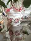 Fenton Vase, Dish and Compote Hand Painted Pink Gold Floral Briderton Decor sold seperate Grand Millenial