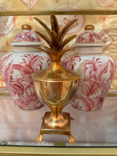 Brass Pineapple Mantle Urn Collectible Brass Pineapple Cup Vintage Display Piece