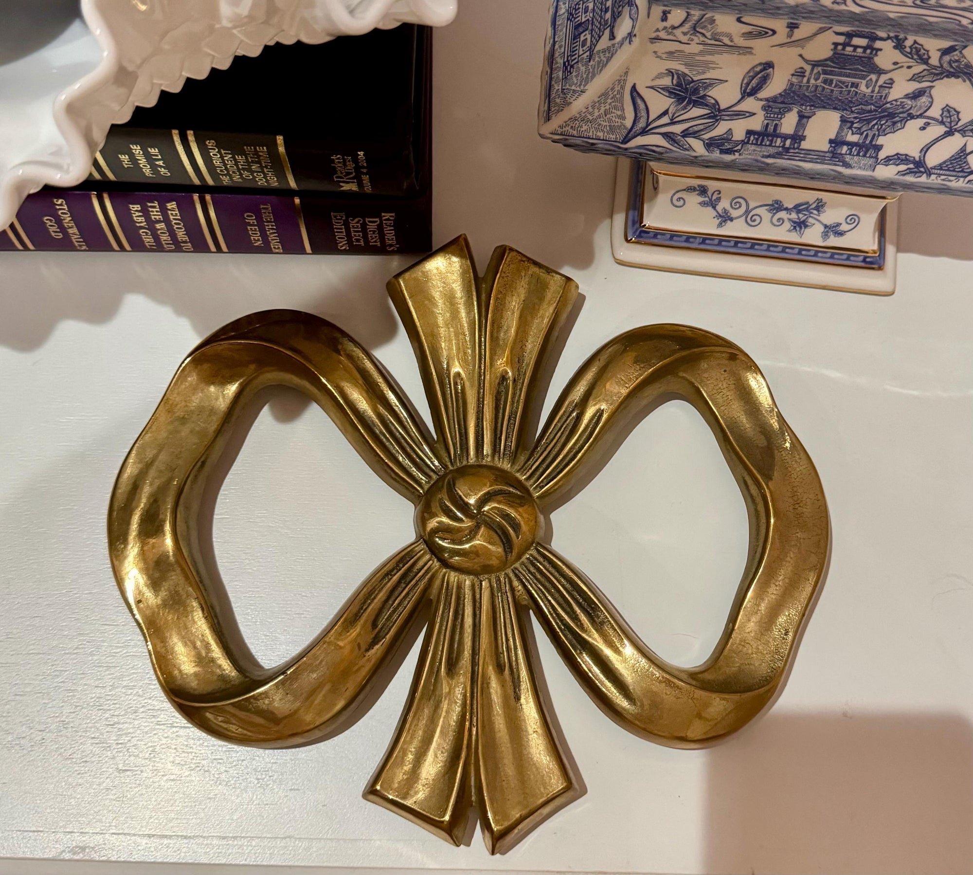 Brass Bow wall or trivet Vintage Brigerton Decor