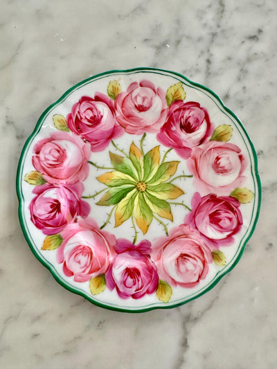 Rose pink Plate Saxe Hand Painted Plates Hand Painted Vintage Hand Painted Plate Wall Plates