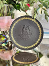 black Wedgwood plate rare with gold edge