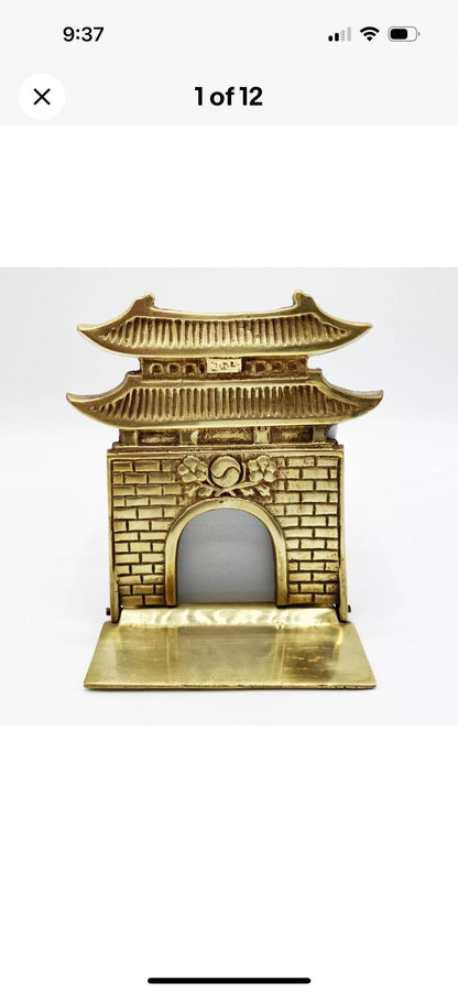 brass pagoda bookend