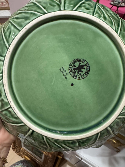 Bordallo Green Cabbage Bowl Pinhero Bowl Perfect Vintage Condition 10 inches