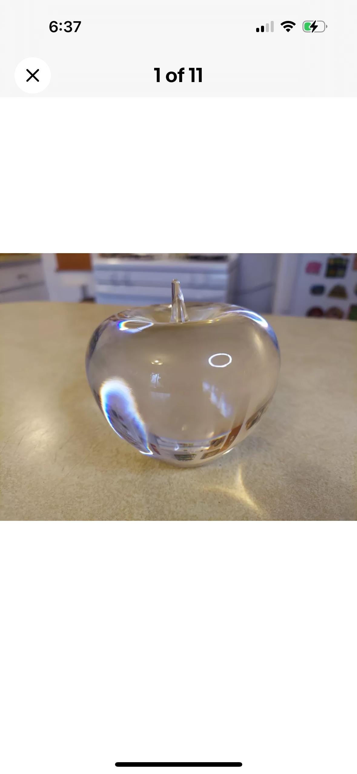 Tiffany and Co apple crystal paperweight