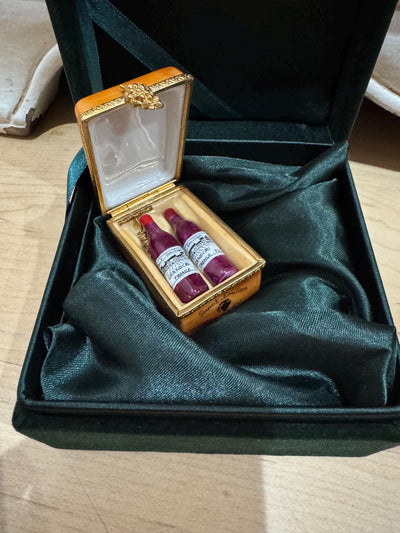 Limoges Rochard Original Bordeaux Saint Emilion Grand Cru France porcelain box bottles cork screw