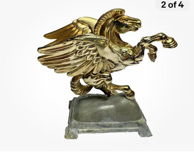 Carver E Tripp Gold and Pewter Pegasus Winged Horse Art Statue Signed Figurine Horse Figure Winged Horse Mythical Creature