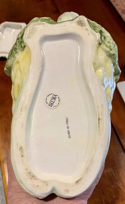 Cabbage Rabbit Tureen Made in Italy Vietri Cermaic Bunny Bowl with Ladel