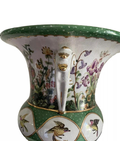 Wong Lee Floral Vase Urn Ormolu Vintage Vase Chinese Import 14 inches high Stunning