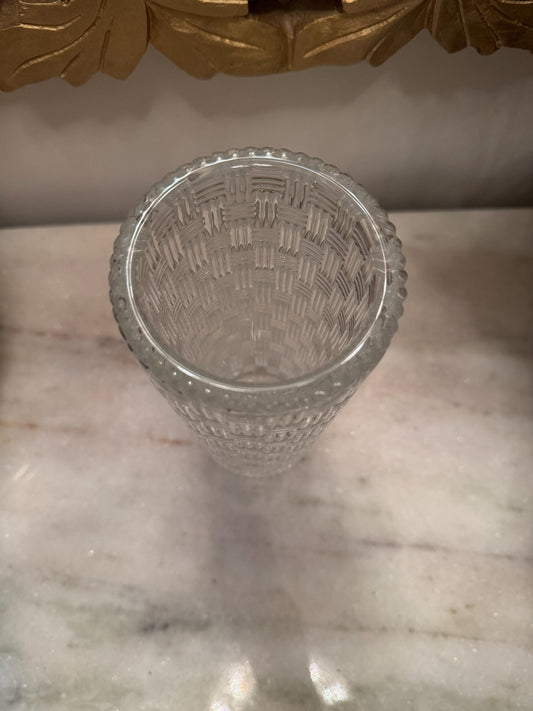 retired Tiffany basketweave vase