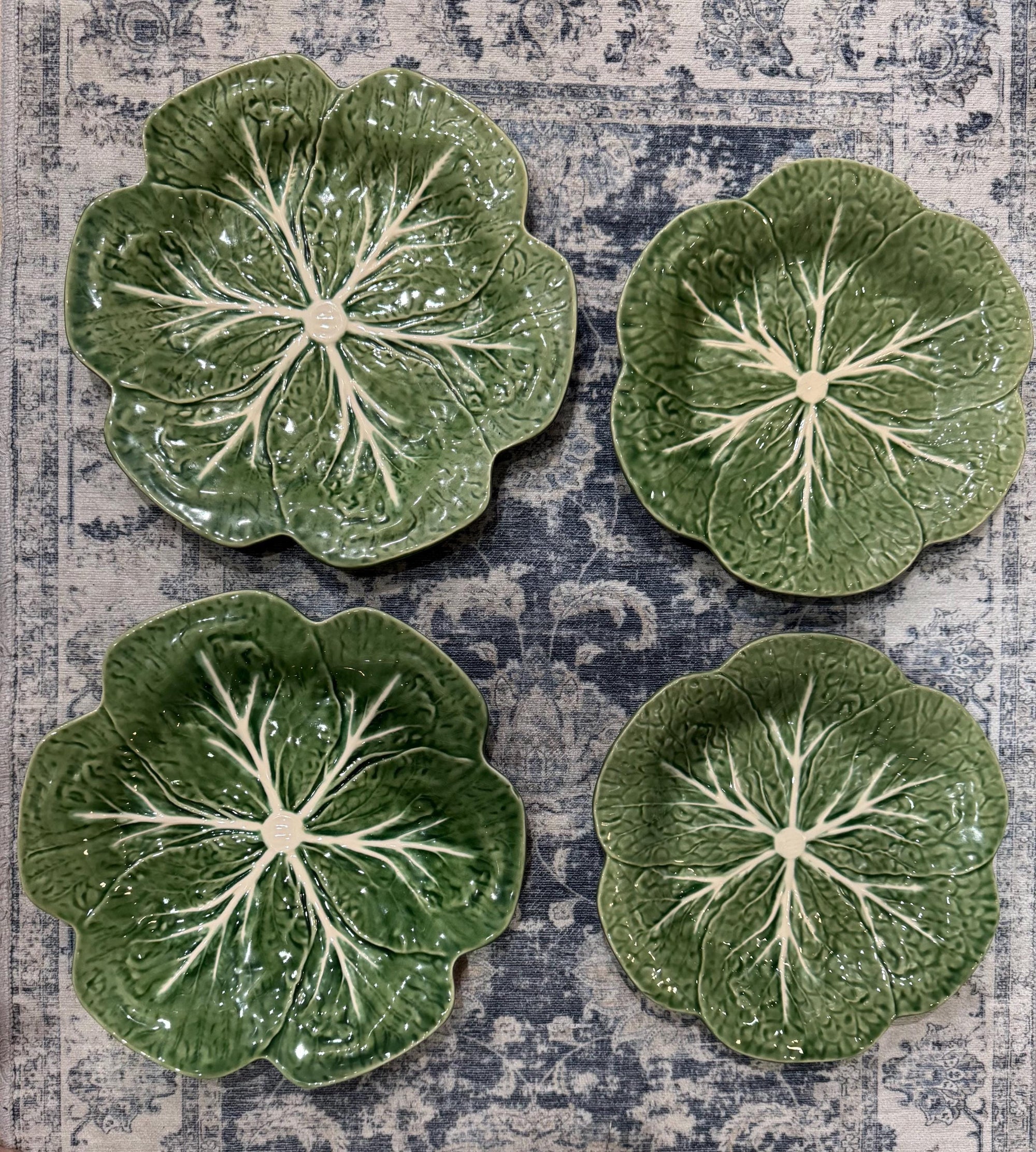 bordallo pinhero cabbage plates made in Portugal 
green 10 inch