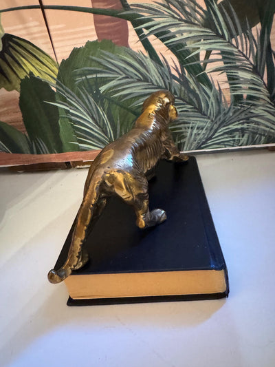 Brass Tiger Figurine MCM Collectible Tiger Vintage Brass Figure