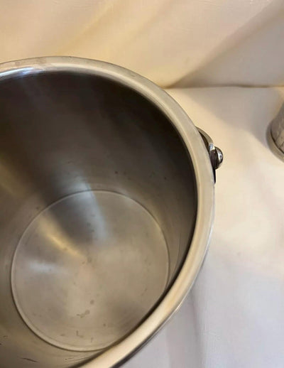Ralph Lauren Home Bar Ware Silver Set Ice Bucket and Shaker Crocodile Repousse Pattern Stainless Retired rare