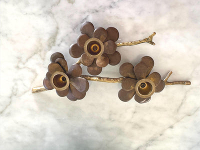 brass dogwood flower candle holder brass candlestick