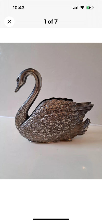 silver Swan napkin holder