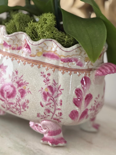 Flower pink Pot Jardinare United Wilson JUWC 1895 Pink planter Porcelain Pot